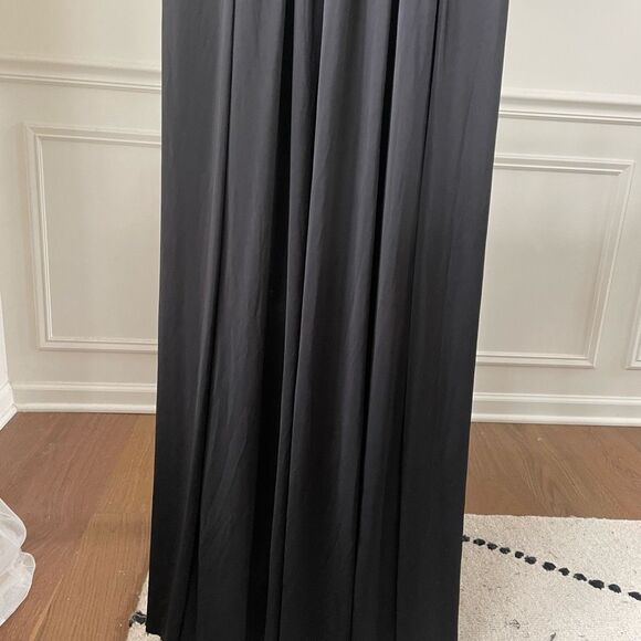 Fashion Nova Black Long Sleeve Maxi Dress Plunging Neckline 1XL - Picture 5 of 7